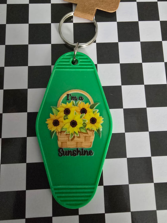 Sunshine Sunflower Motel Keychain