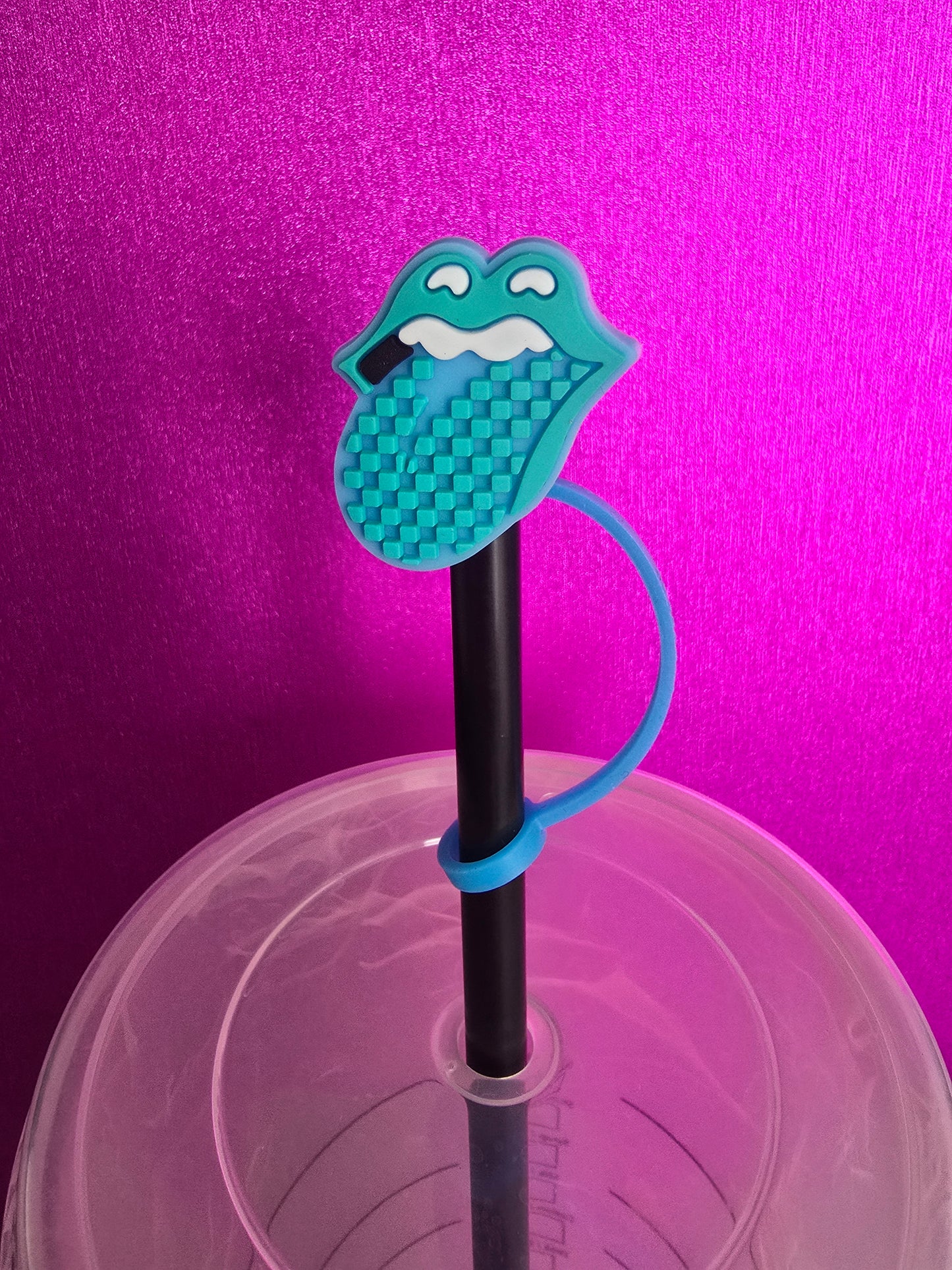Big Mouth Straw Topper, Blue