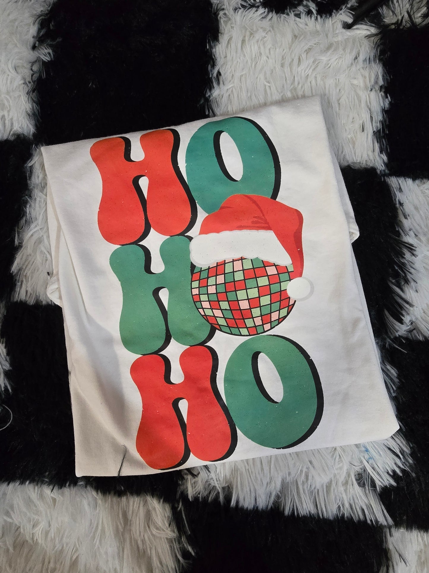 Ho, Ho, Ho Disco Tee, White