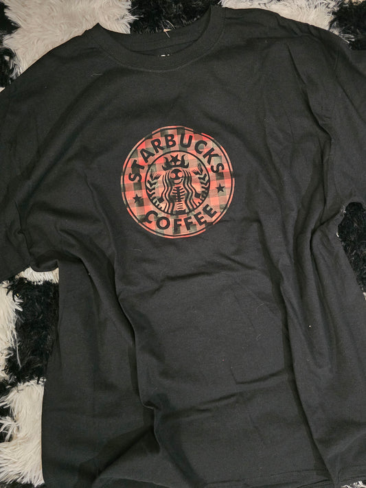 Plaid Coffee Girl Tee
