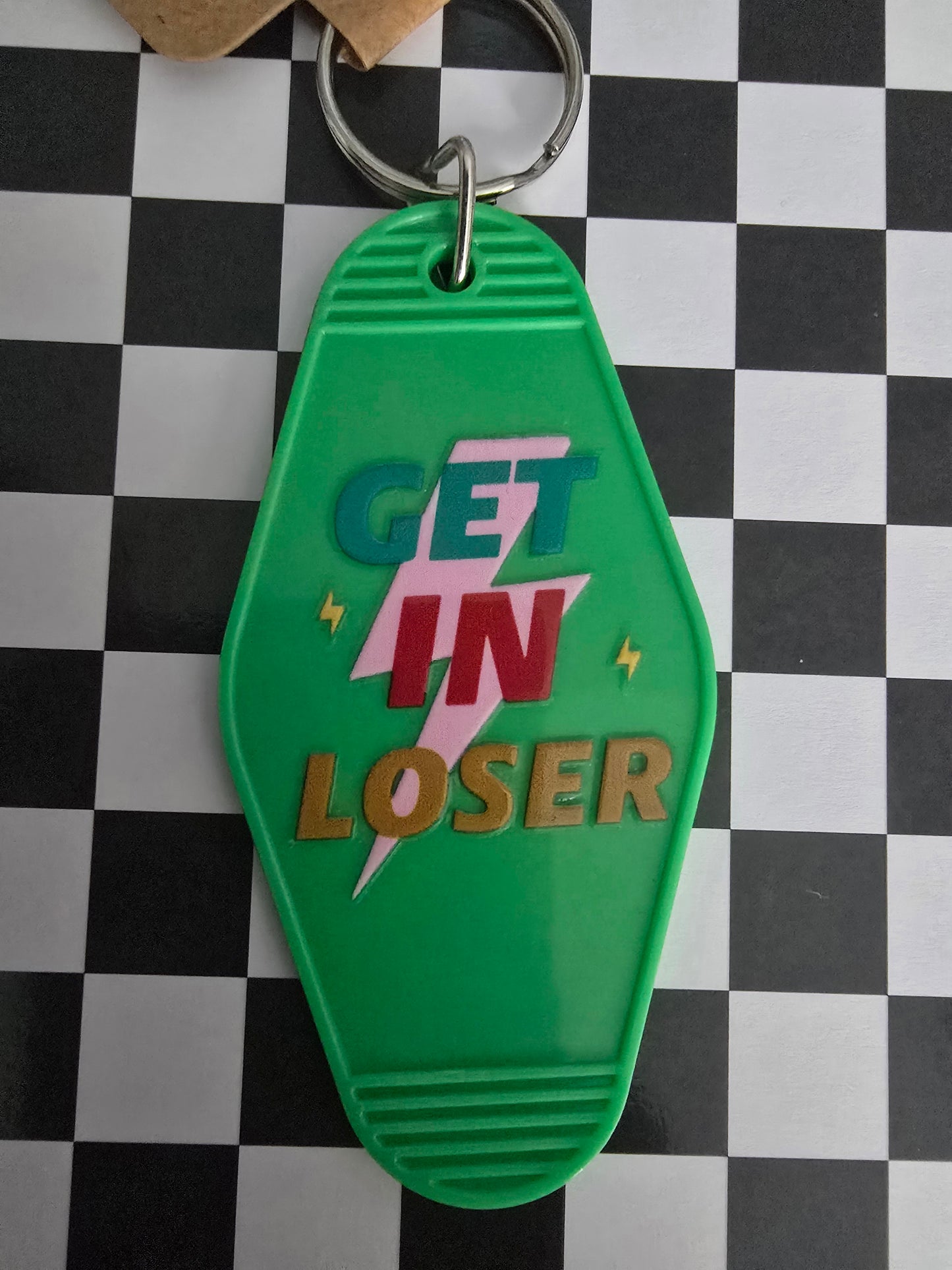 Get In Loser Motel Keychain