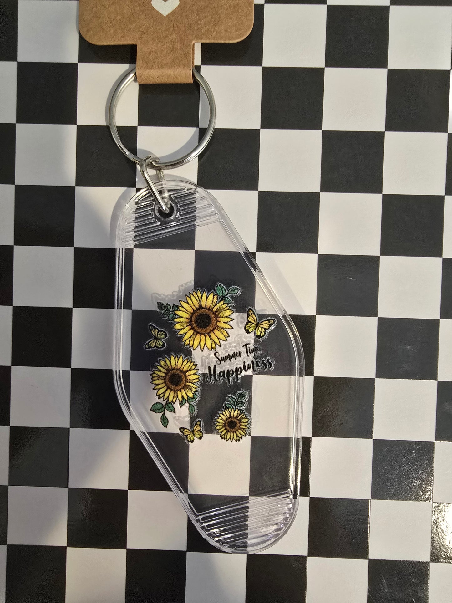 Summer Time Happy Motel Keychain