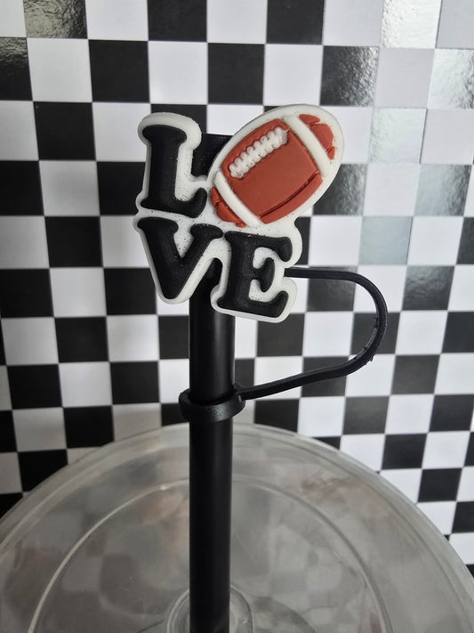Love Football Straw Topper
