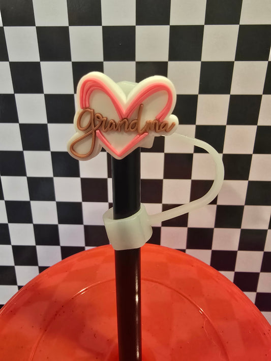 Grandma Heart Straw Topper