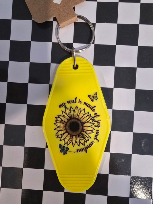 Sunflower Soul Motel Keychain, Yellow