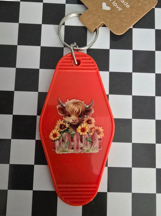 Highland Floral Motel Keychain, Red