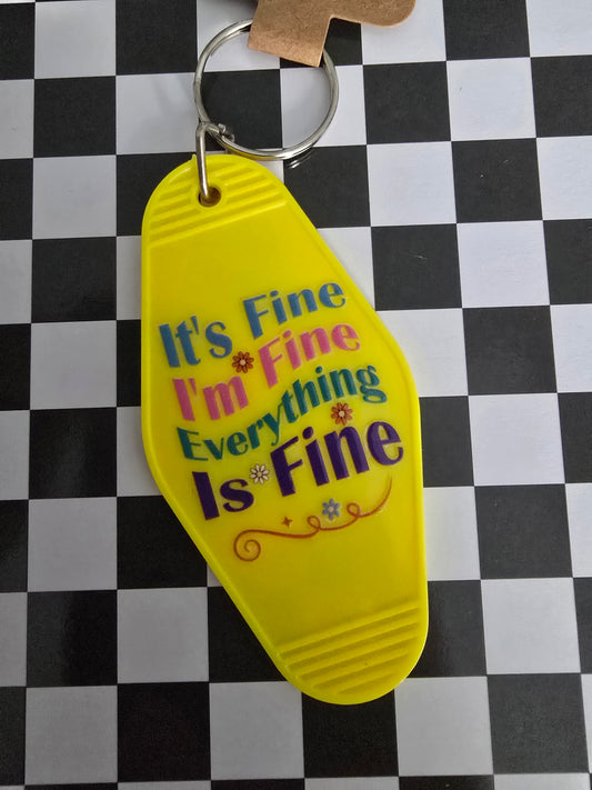 It’s Fine Motel Keychain, Yellow
