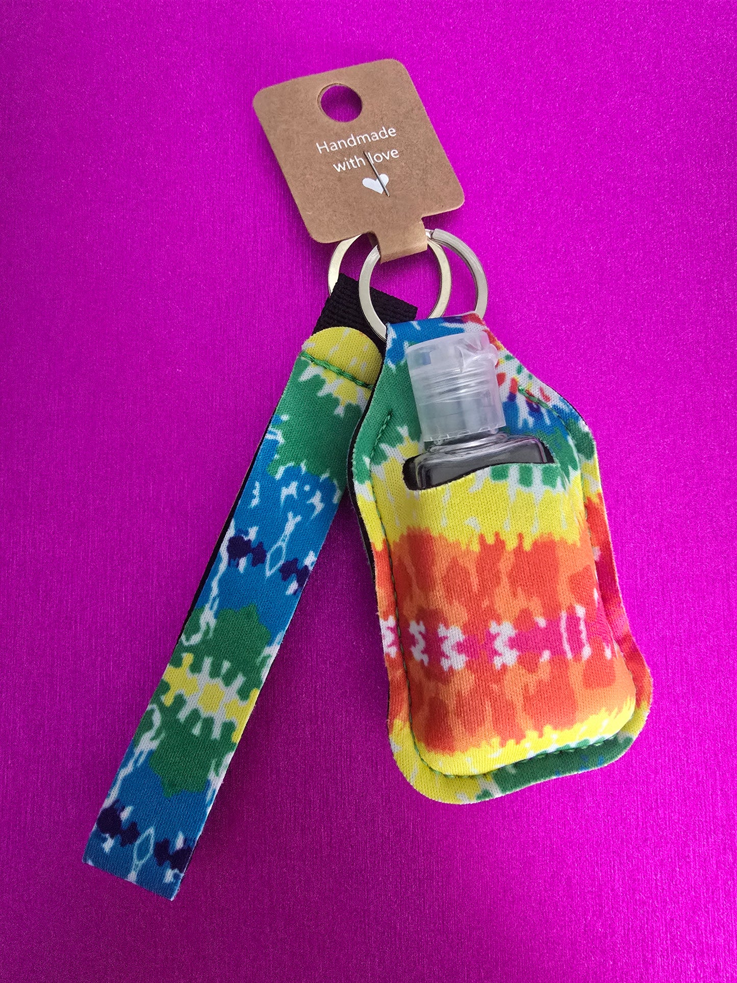 Rainbow Tie Dye Sanitizer Keychain Set