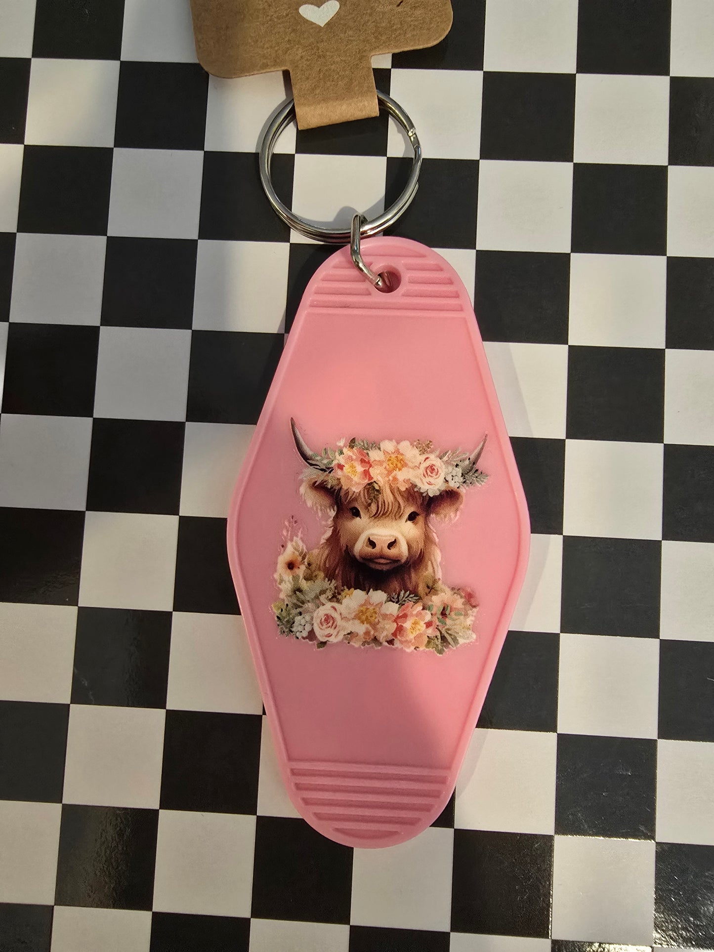 Highland Floral Motel Keychain, Pink