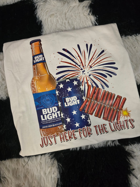 Here for the Lights Tee, Bud, White