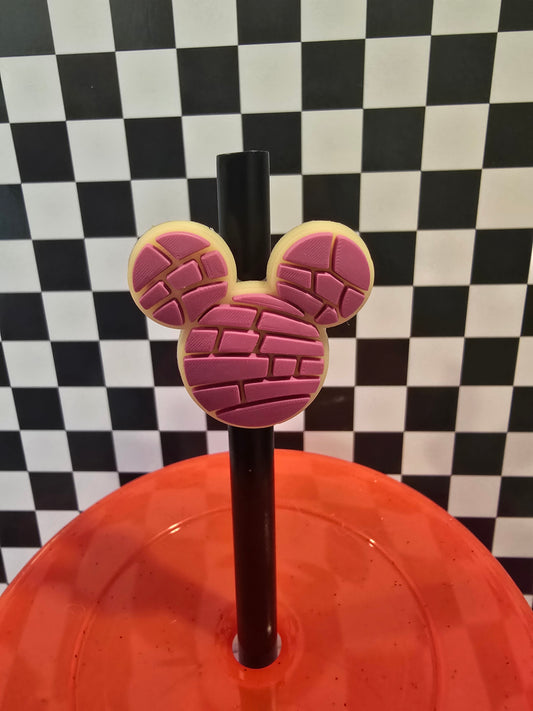 Mouse Ears Pink Dessert Straw Accessory