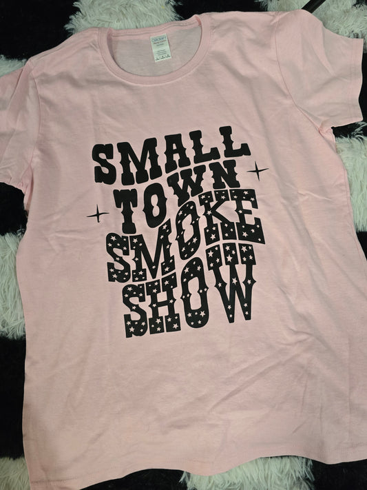 Small Town Smoke Show Tee, Light Pink