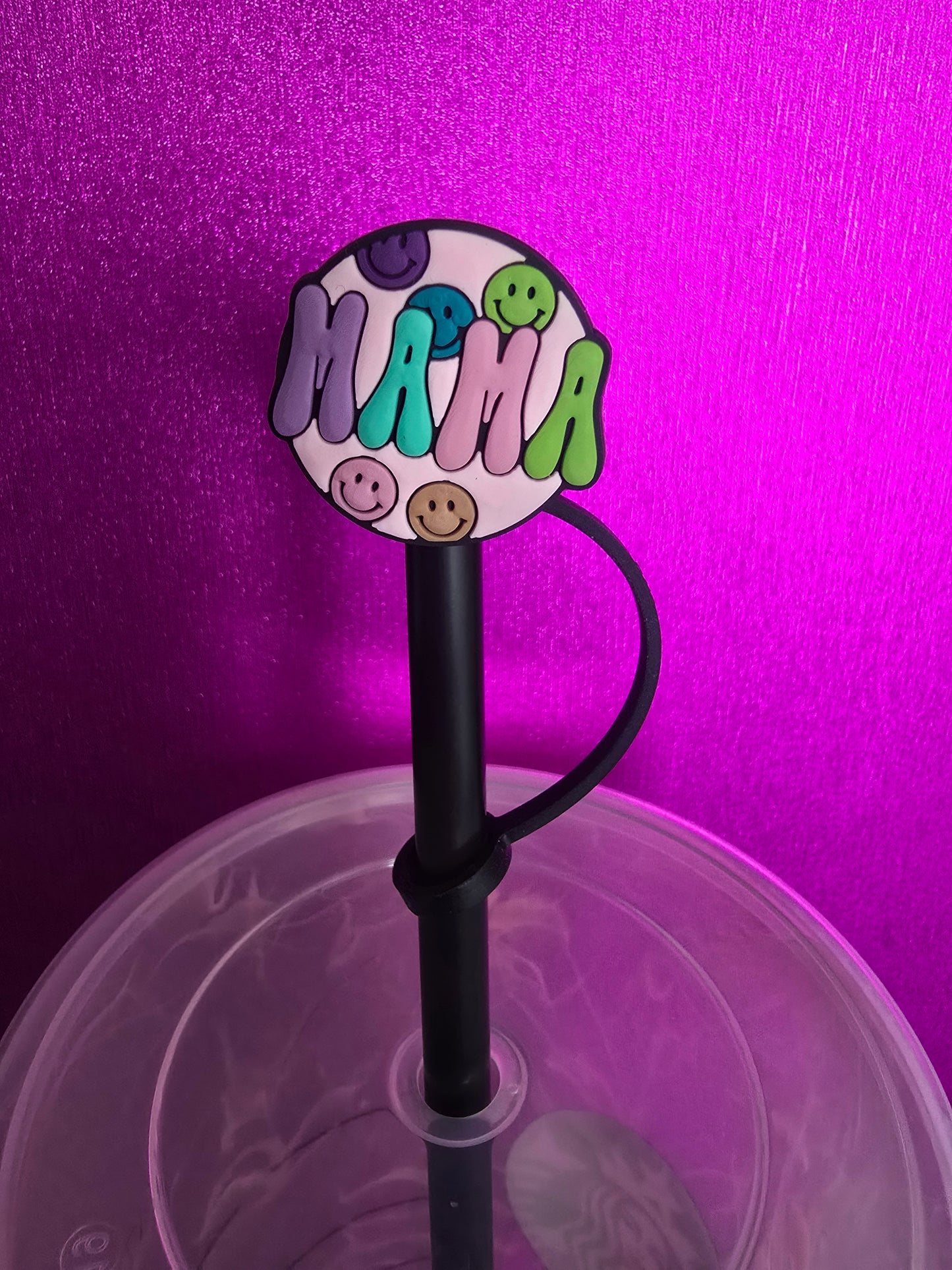 Mama Straw Topper, Retro Smiley