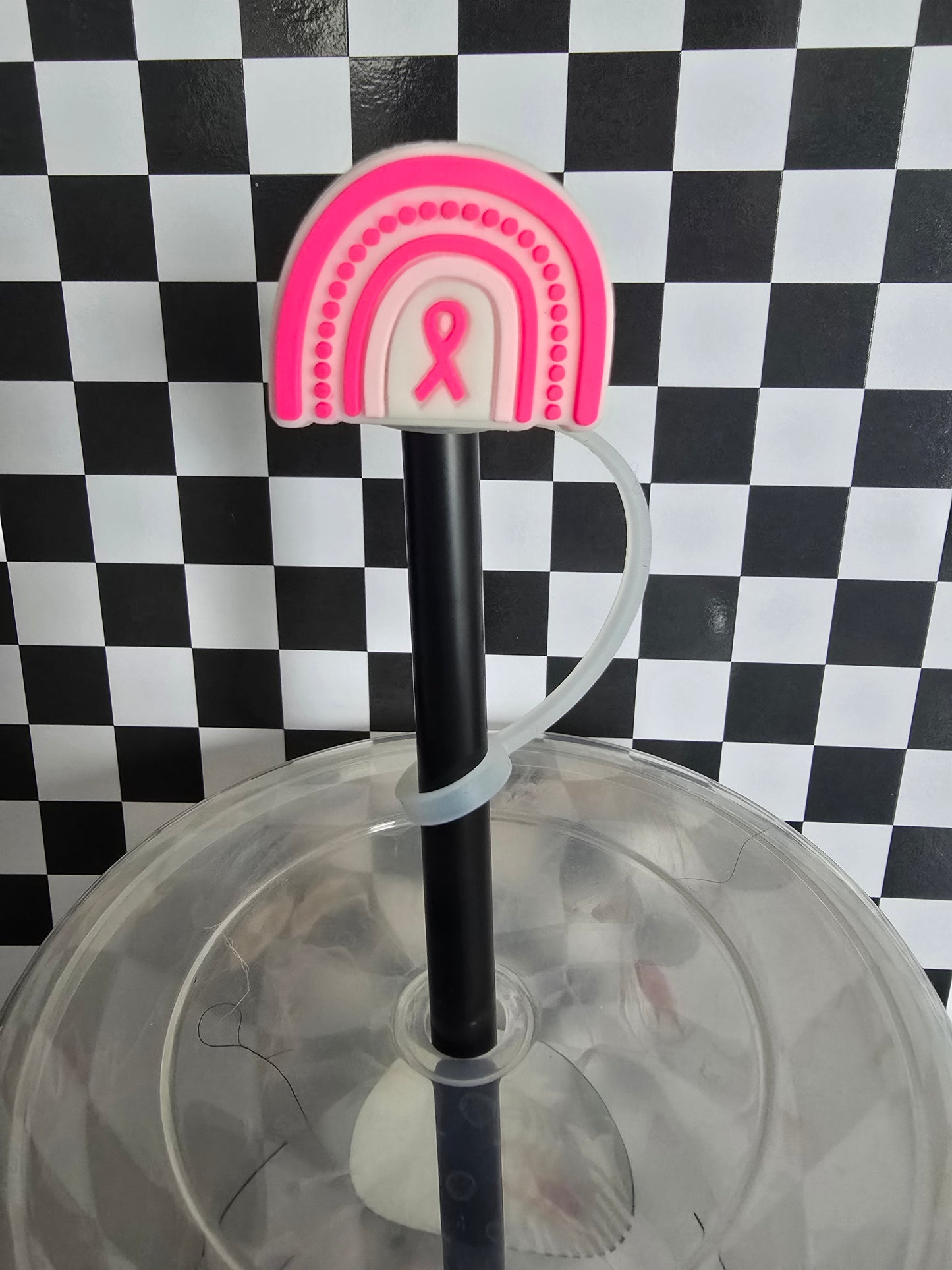 Ribbon Rainbow Straw Topper, Pink