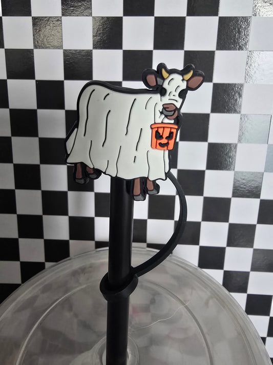 Trick or Treat Moo Straw Topper