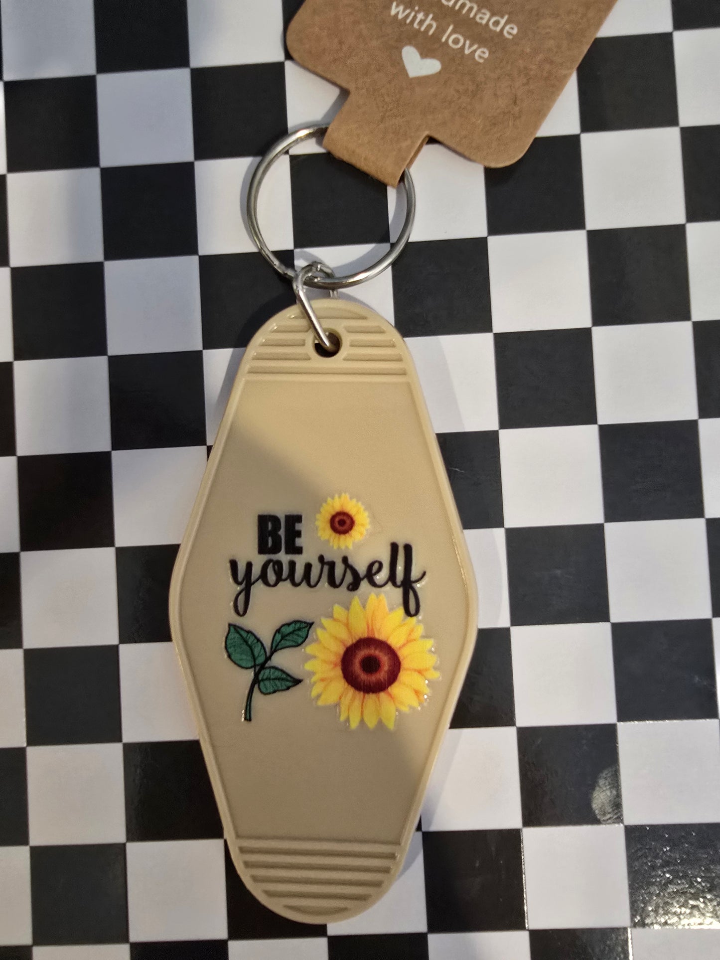 Sunflower Be Yourself Motel Keychain