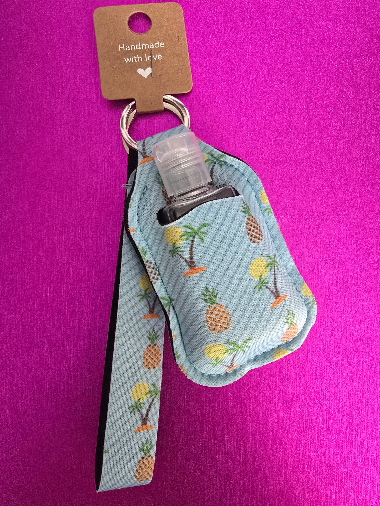 Tropical Pineapple Sanitizer Keychain Set