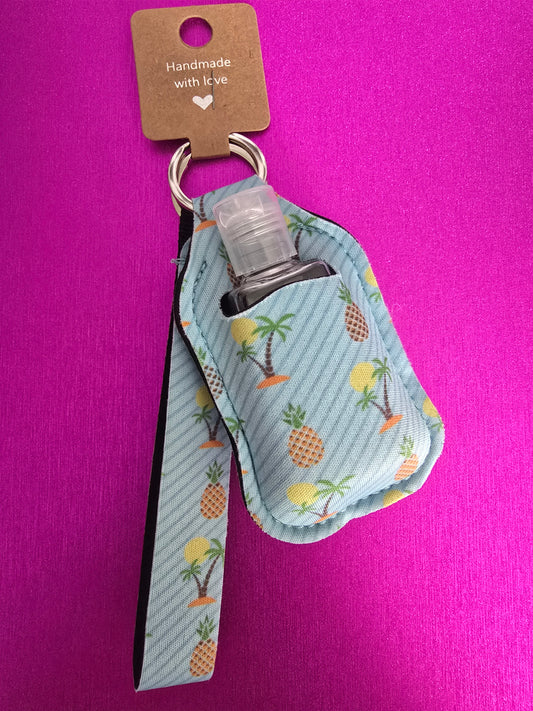 Tropical Pineapple Sanitizer Keychain Set