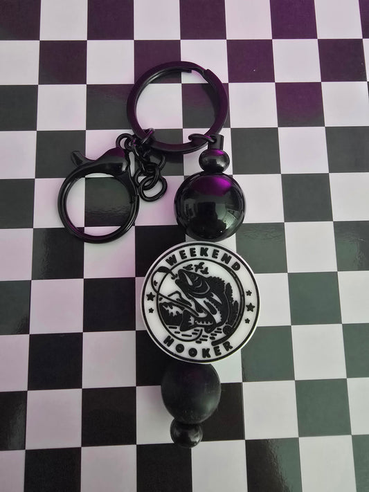 Weekend Hooker Beaded Keychain