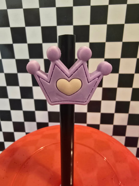 Purple Crown Straw Accessory