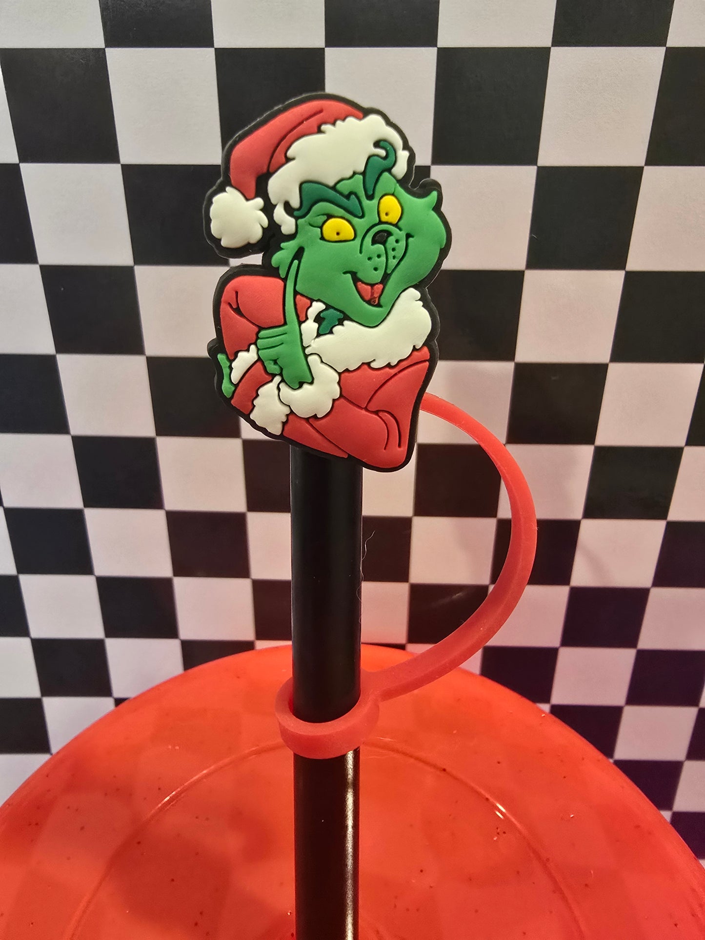 Christmas Grinch Straw Topper