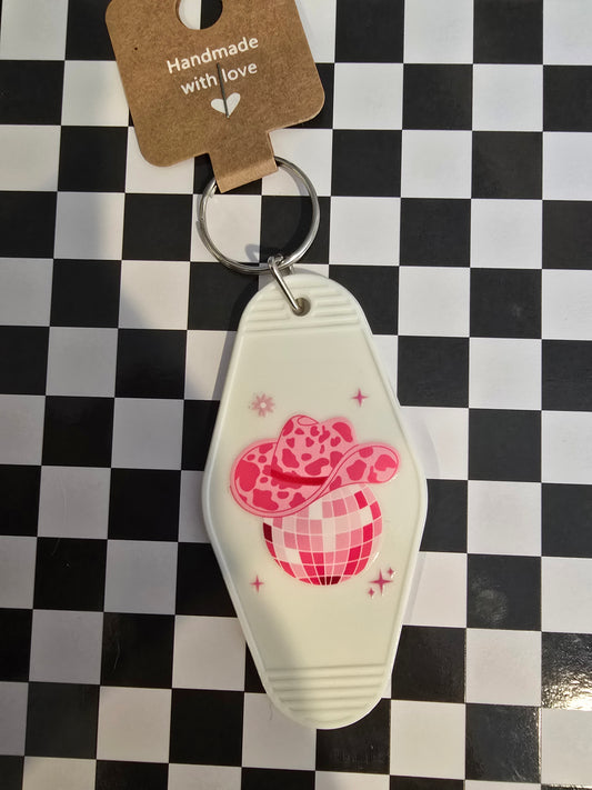 Western Disco Ball Motel Keychain