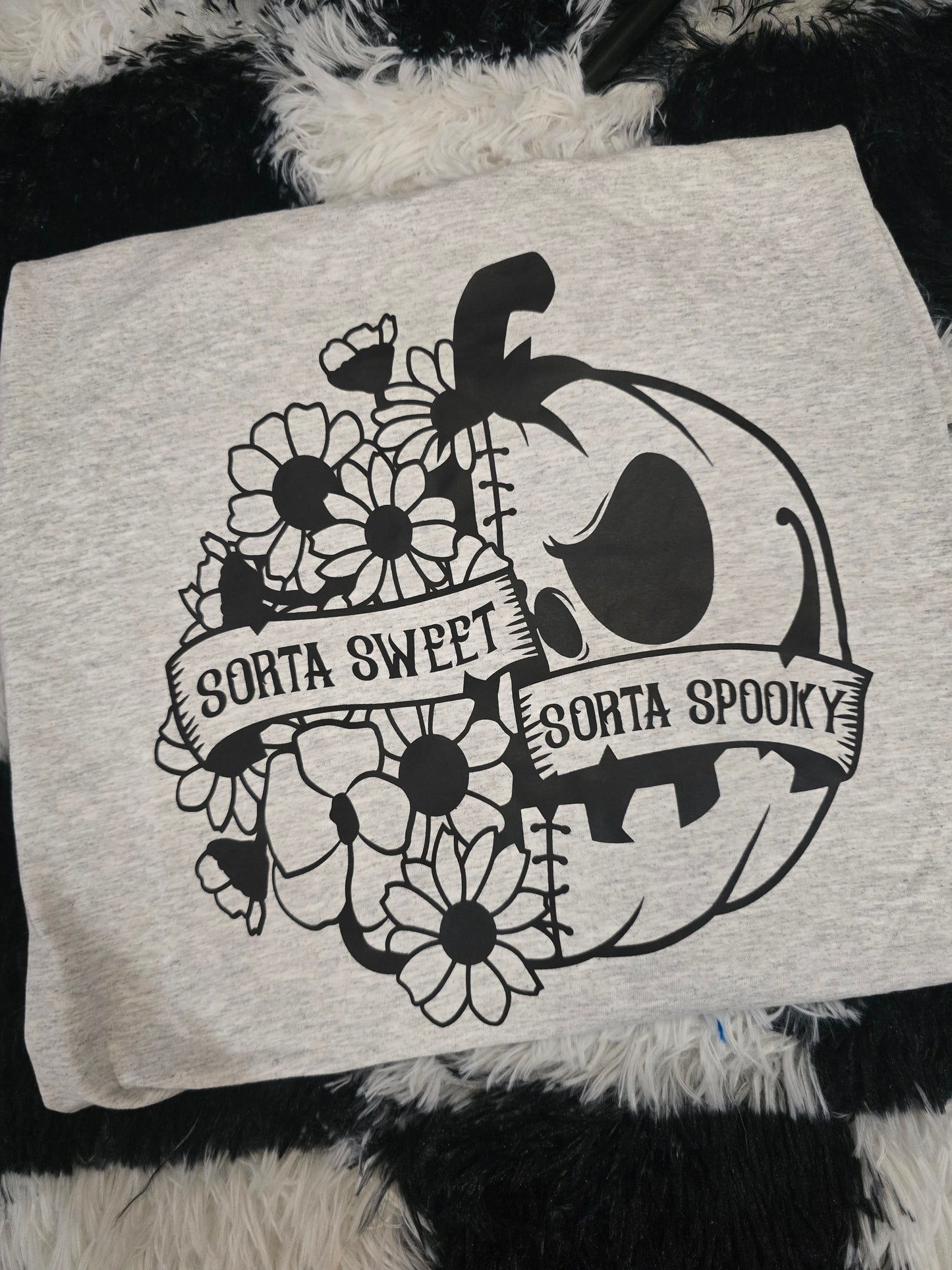 Sorta Sweet, Sorta Spooky Tee, Light Gray