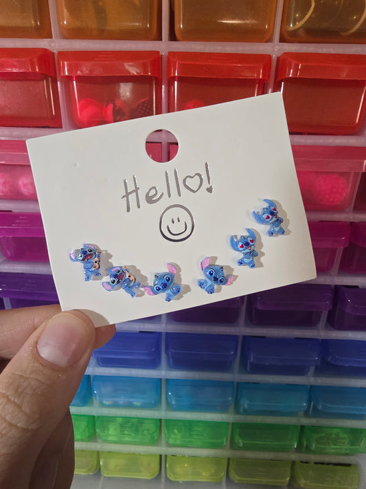 Stitch Acrylic Stud Earrings, Set of 3