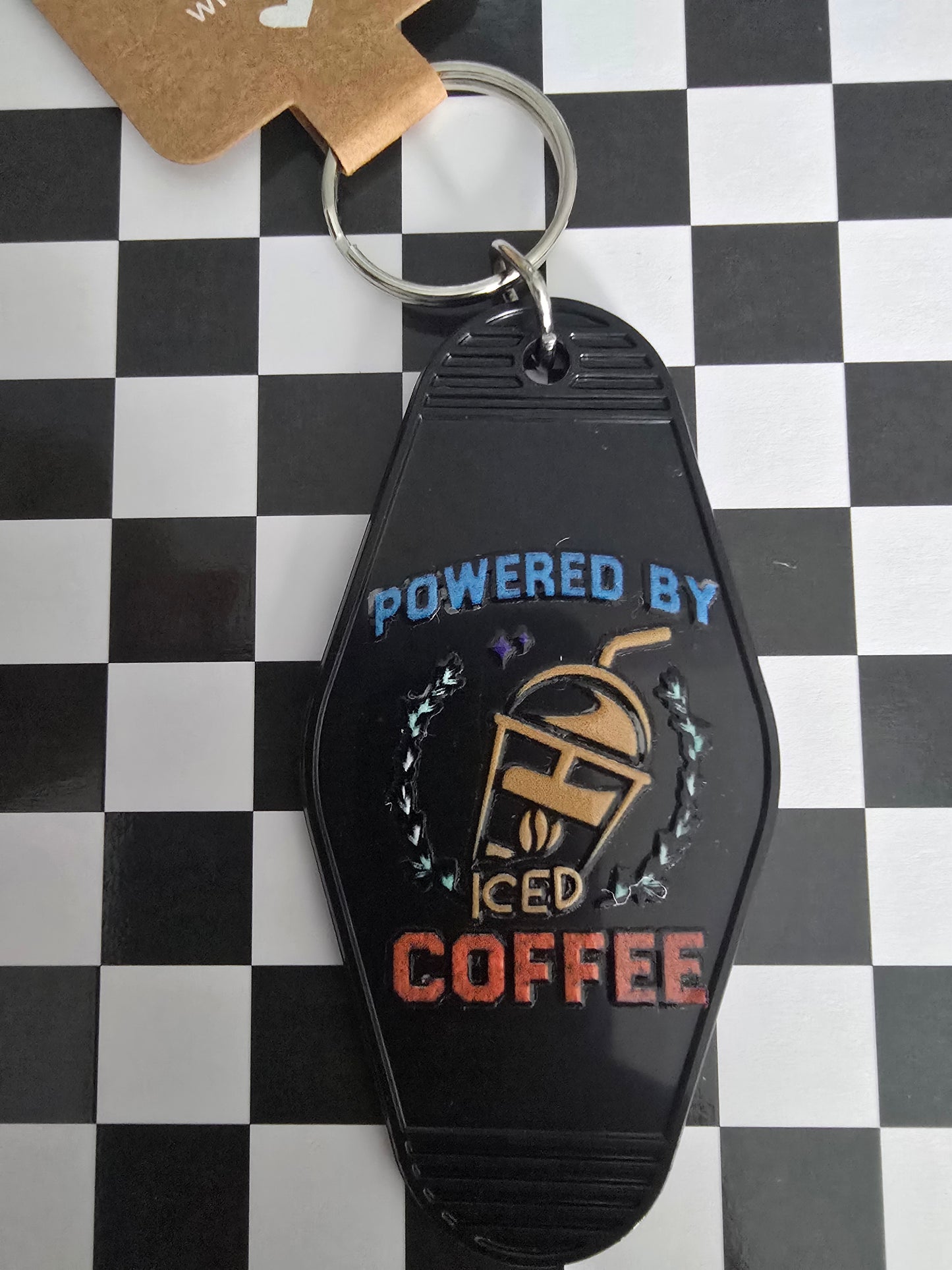 Ice Coffee Power Motel Keychain