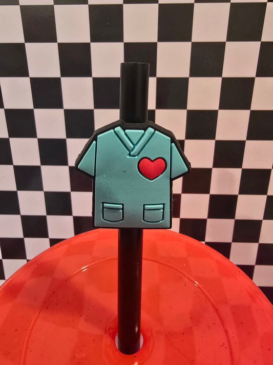 Scrubs & Heart Straw Accessory
