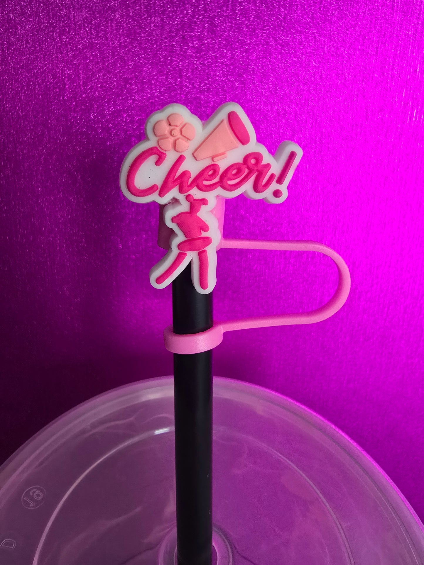 Cheer Straw Topper, Pink