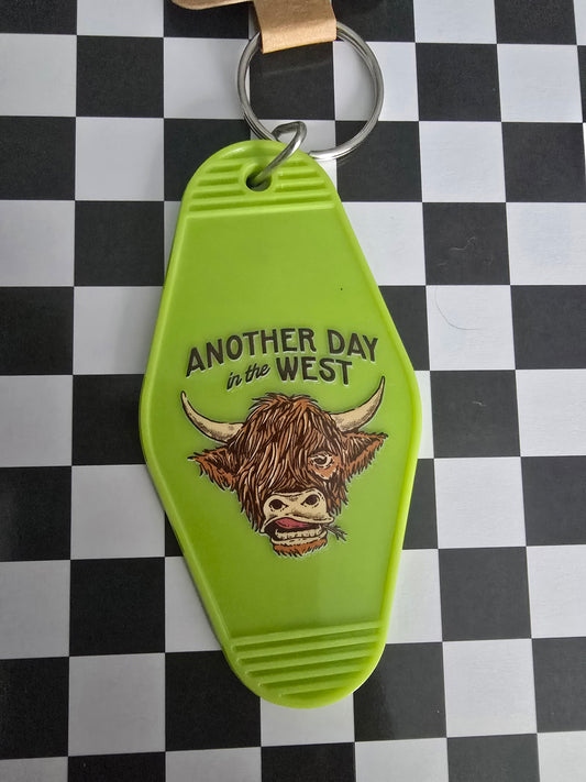 Western Day Motel Keychain, Lime