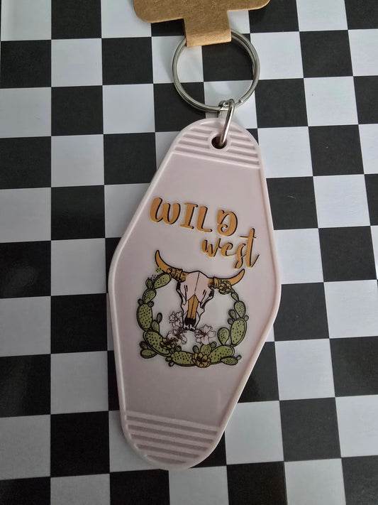 Wild West Motel Keychain, Light Pink