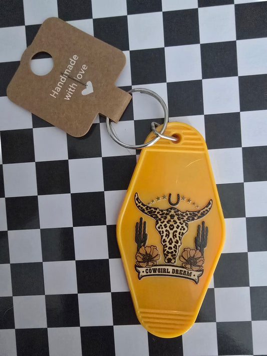 Leopard Steerhead Motel Keychain