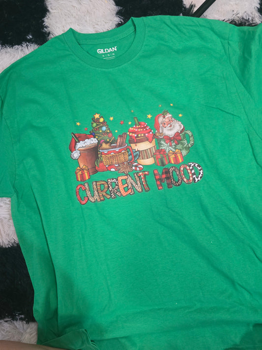 Coffee Mood Christmas Tee, Green