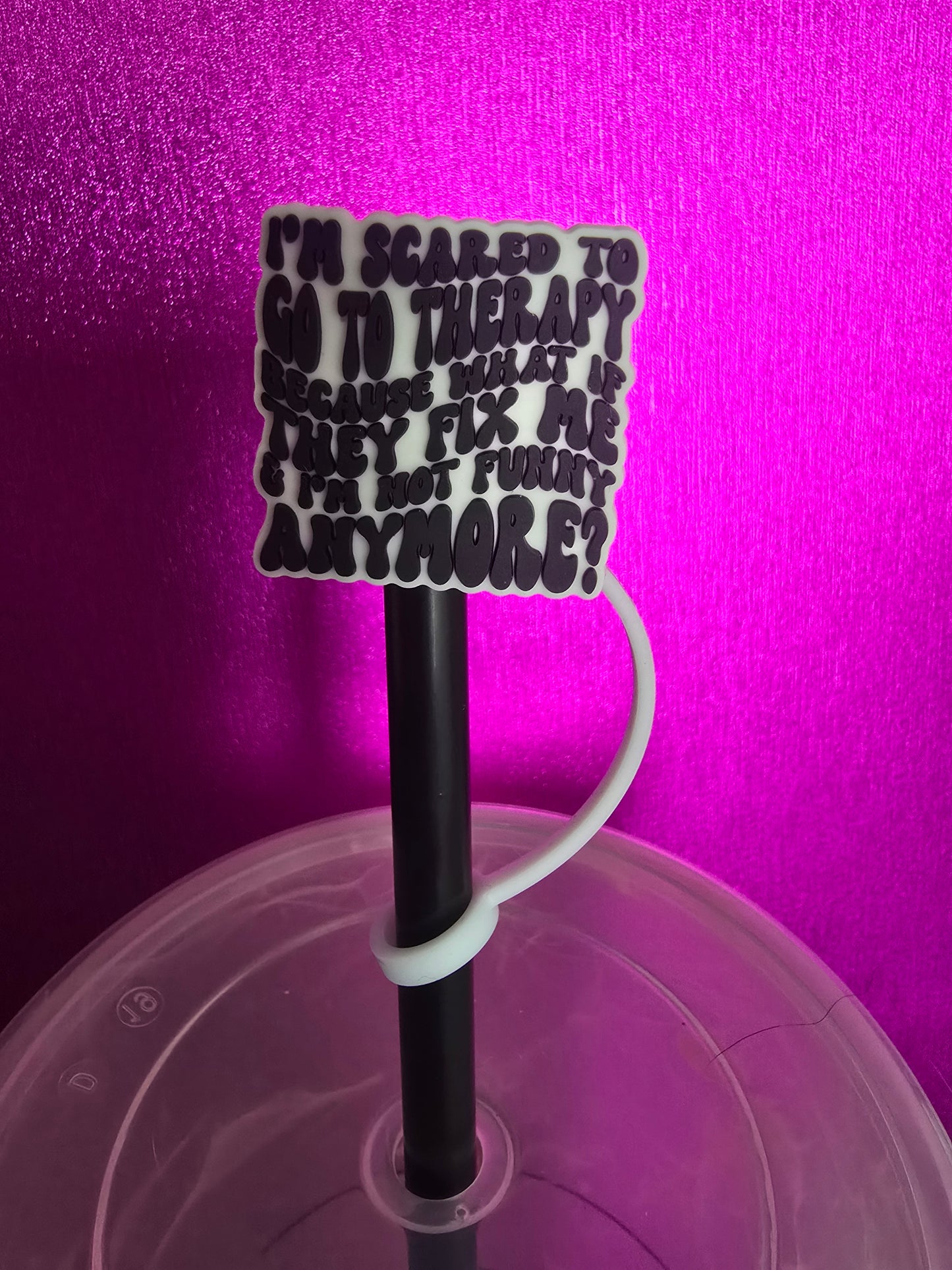 Therapy Fix Quote Straw Topper