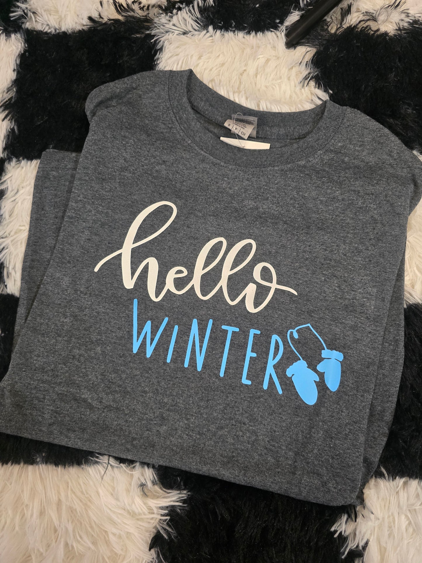 Hello Winter Tee, Charcoal