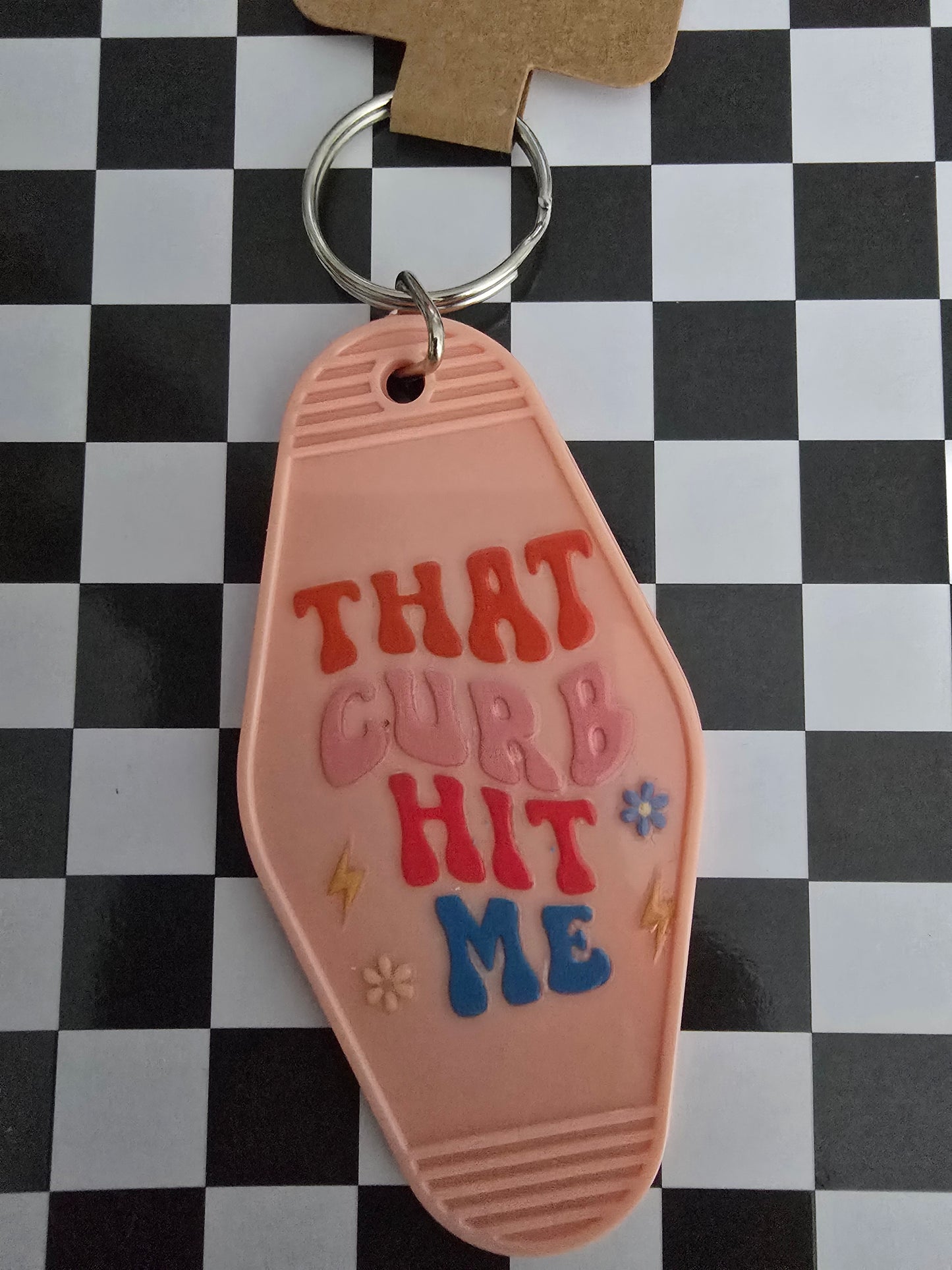 Curb Hittin' Motel Keychain