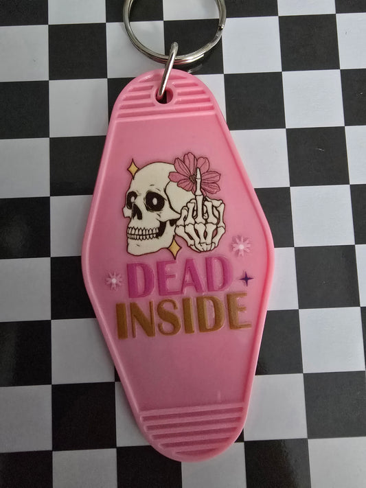 Dead Inside Motel Keychain, Pink