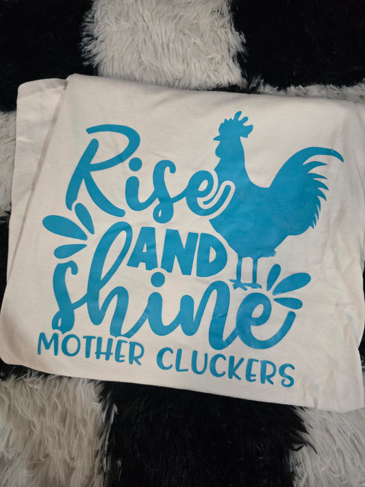 Rise & Shine Cluckers Tee, White