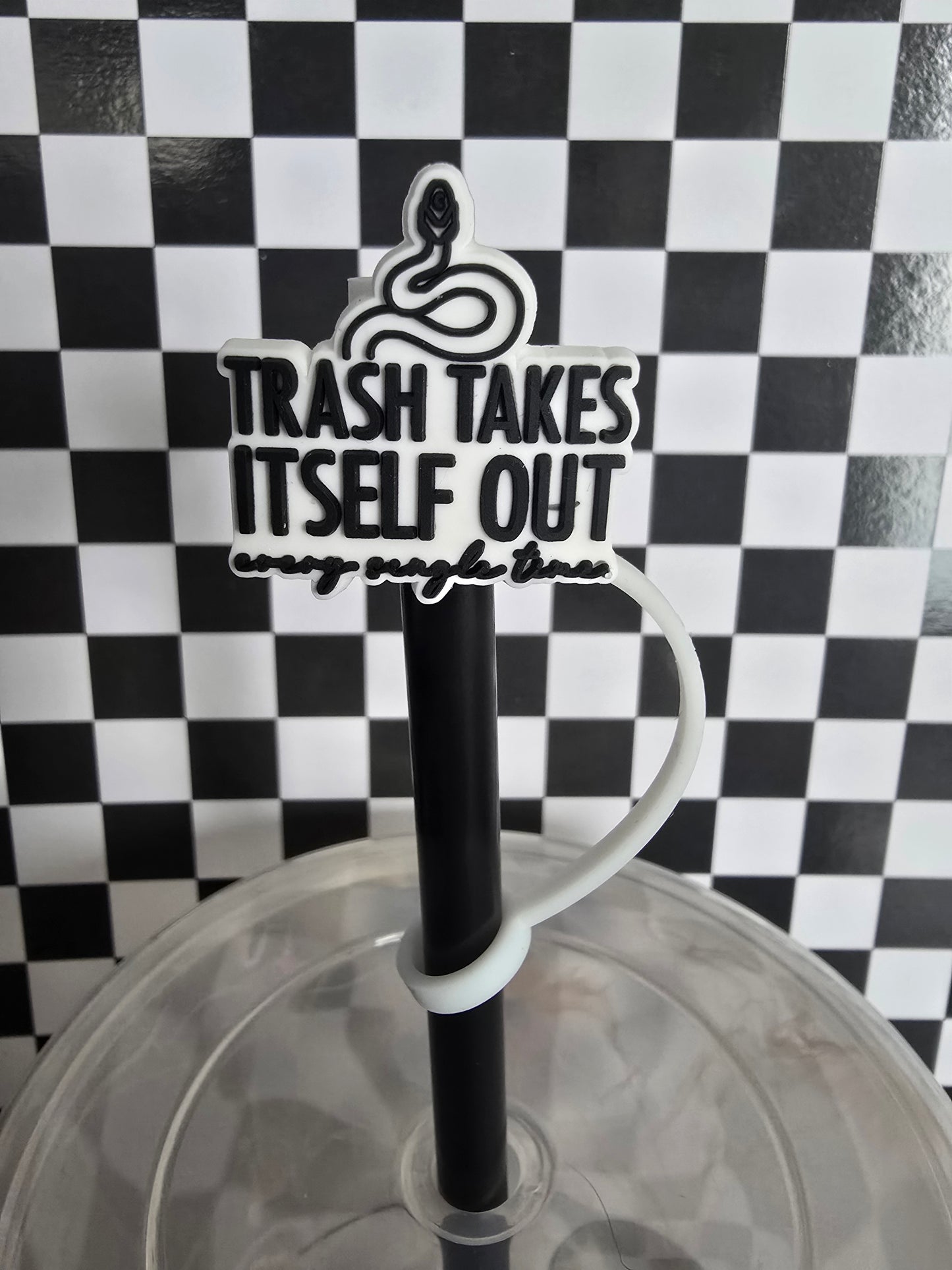 Trash Out Straw Topper
