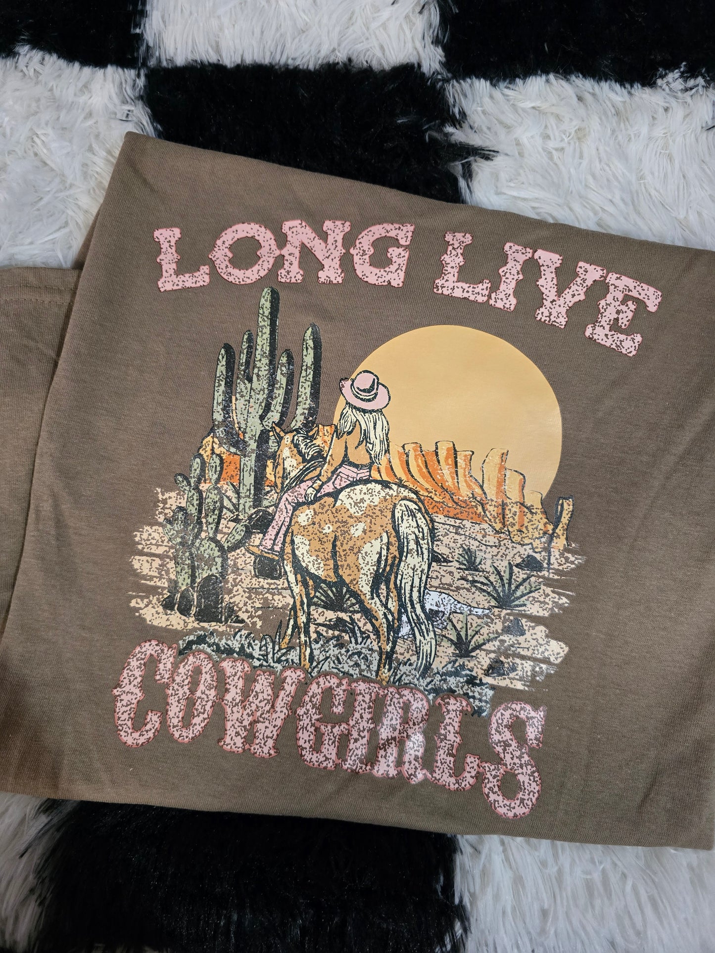 Long Live Cowgirls Horse Tee, Tan