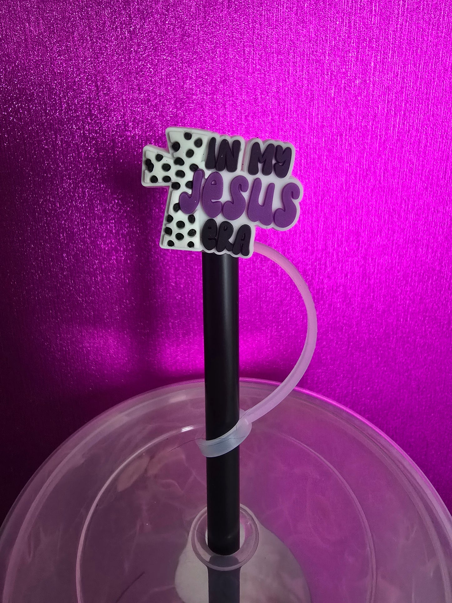 Jesus Era Straw Topper, Purple