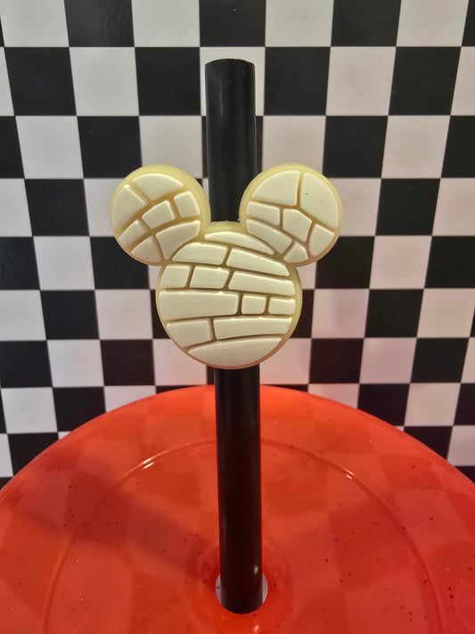 Mouse Ears White Dessert Straw Accessory