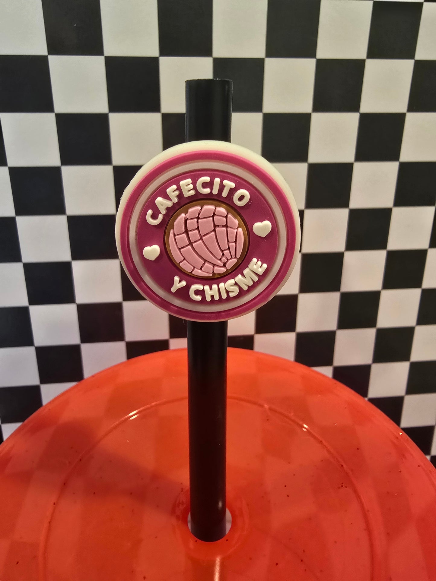 Cafecito Pink Straw Accessory