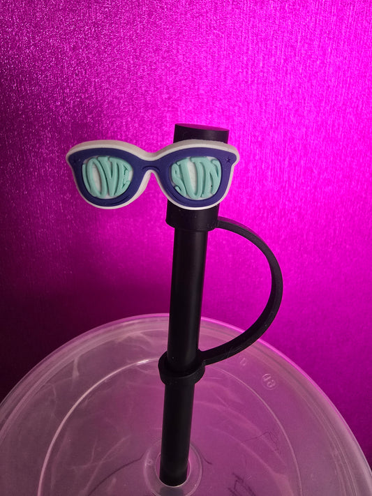 Sunglasses Straw Topper, Blue