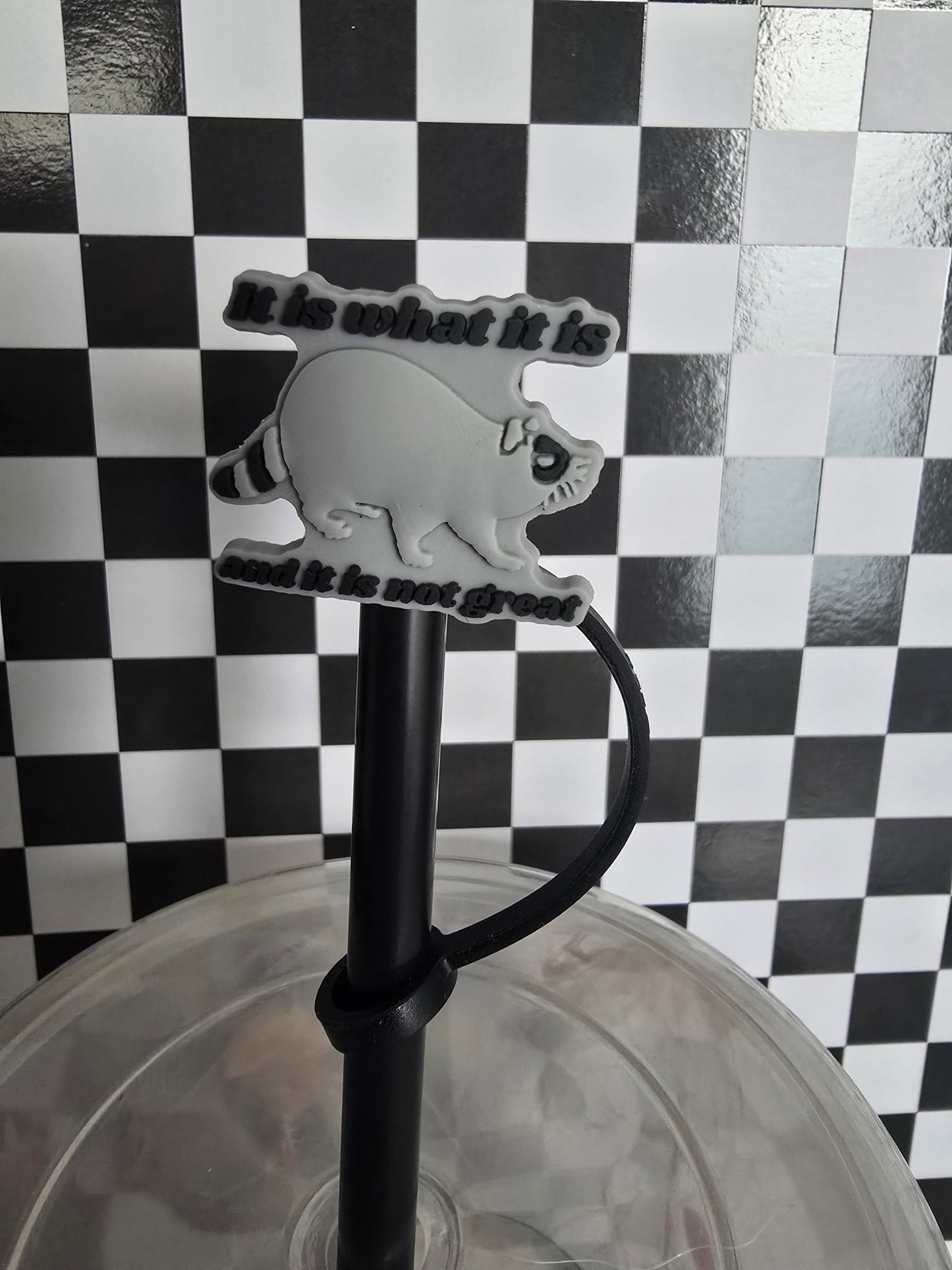 Feral Racoon Quote Straw Topper