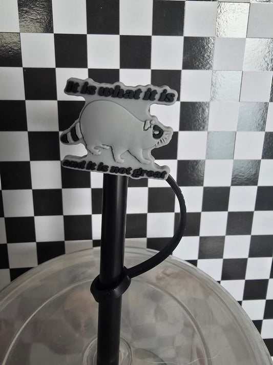 Feral Racoon Quote Straw Topper