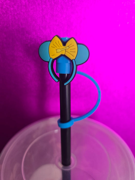 Mouse Headband Straw Topper, Blue