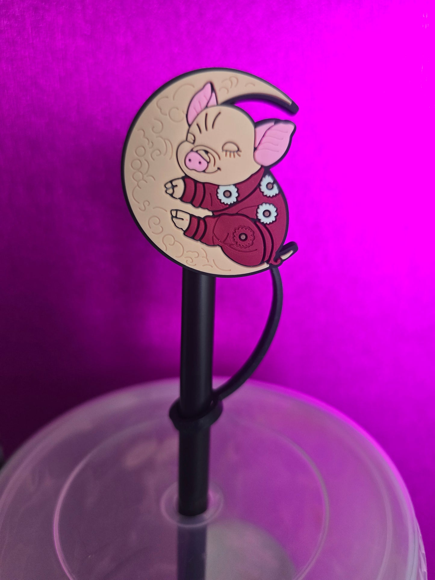 Goodnight, Piggy Straw Topper